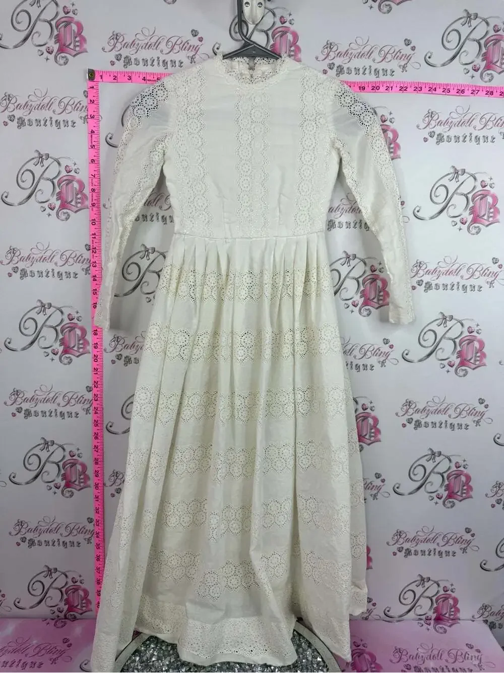 Dress Vintage  Cream Eyelet Dress
